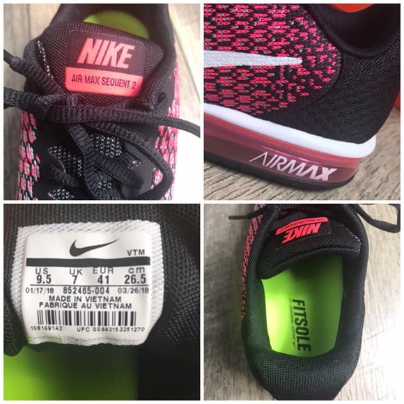 NWT Nike Air Max Sequent 2 B/W-Racer Pink WMNS - Picture 7 of 7